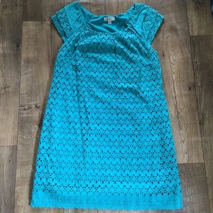 Dressbarn Women Fully Lined Lace Overlay Dress